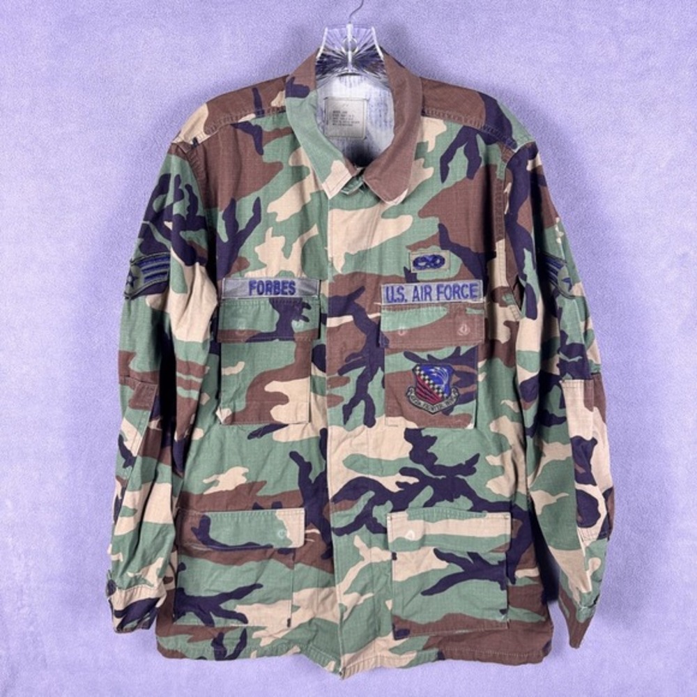 Air Force Mens Coat Hotweather Woodland 482d Fighter Wing Medium long With Patch